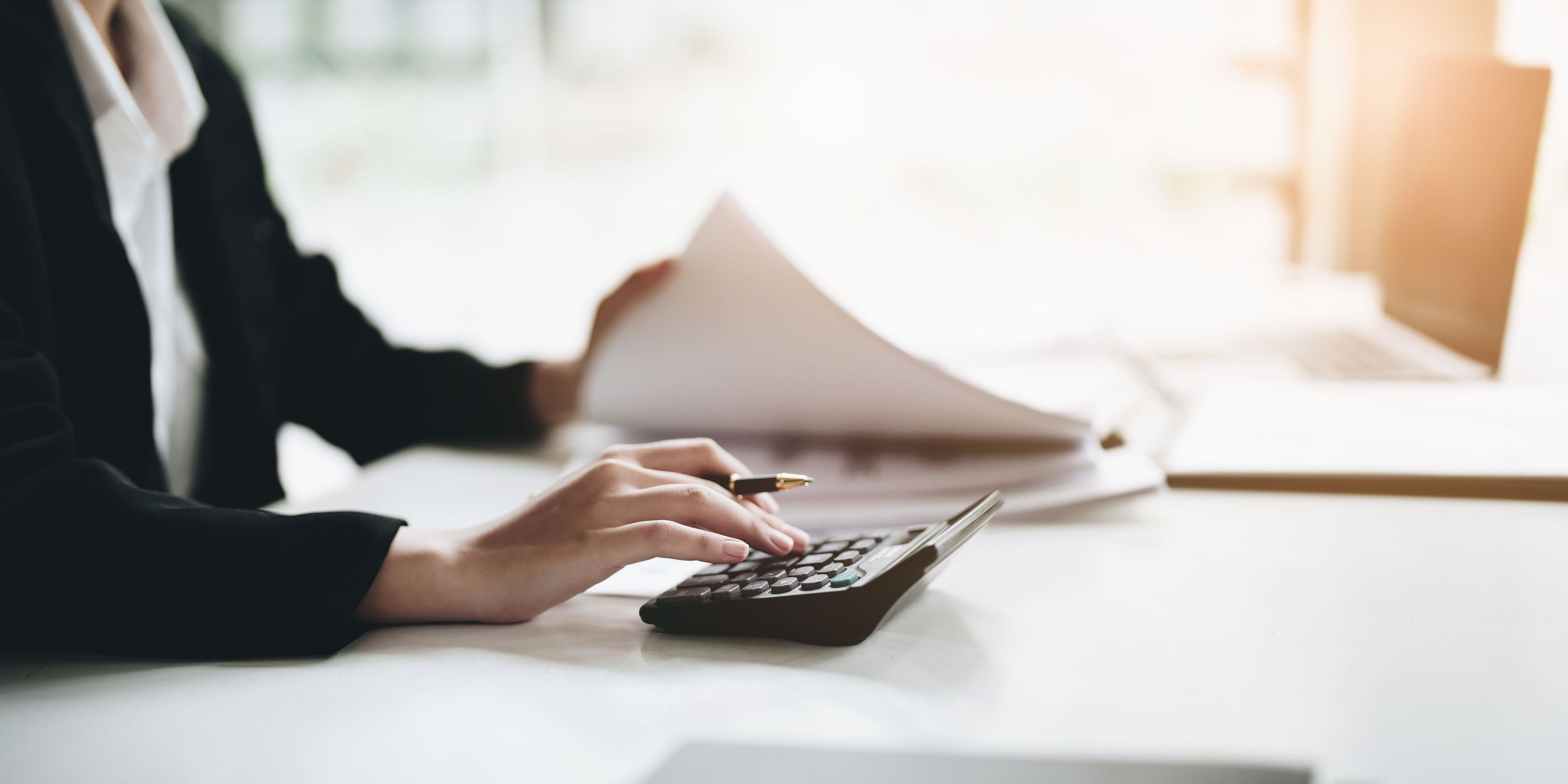 A public accountant preparing financial statements.